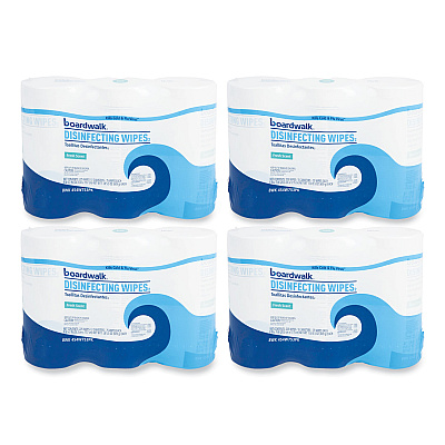 Boardwalk Disinfecting Wipes, 7 x 8, Fresh Scent, 75/Canister, 12 Canisters/Carton (BWK454W753CT)