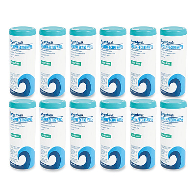 Boardwalk Disinfecting Wipes, 7 x 8, Fresh Scent, 35/Canister, 12 Canisters/Carton (BWK454W35)