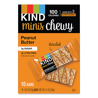 KIND Minis Chewy, Peanut Butter, 0.81 oz 10/Pack (KND27895)