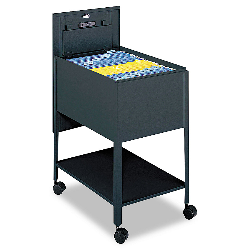 Safco Extra-Deep Locking Mobile Tub File, Legal Size, Metal, 1 Shelf, 1 Bin, 16.5" x 24.75" x 28.25", Black (SAF5363BL)