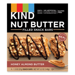 KIND Nut Butter Filled Snack Bars, Honey Almond Butter, 1.3 oz, 4/Pack (26289)