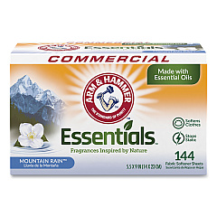 Arm & Hammer Essentials Dryer Sheets, Mountain Rain, 144 Sheets/Box (CDC3320000102BX)