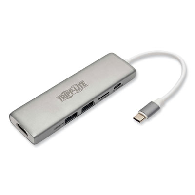 Tripp Lite U442-DOCK10-S USB-C Dock, HDMI/microSD/USB-A 3.0/USB-C, Silver, Ships in 7-10 Business Days
