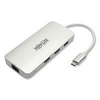 Tripp Lite U442-DOCK12-S USB-C Dock for Triple Display, HDMI/USB-A 3.0/USB-C/VGA, Silver, Ships in 7-10 Business Days