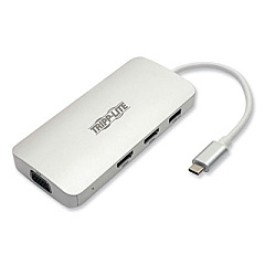 Tripp Lite U442-DOCK12-S USB-C Dock for Triple Display, HDMI/USB-A 3.0/USB-C/VGA, Silver, Ships in 7-10 Business Days