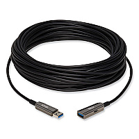 Tripp Lite USB-A Fiber Active Optical Cable Extension Repeater, 65 ft, Black, Ships in 7-10 Business Days (TRPU330F20MG1)
