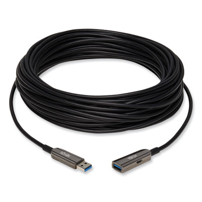 Tripp Lite USB-A Fiber Active Optical Cable Extension Repeater, 65 ft, Black, Ships in 7-10 Business Days (TRPU330F20MG1)