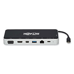 Tripp Lite U442-DOCK16-B USB-C Dock for Triple Display, HDMI/Mini DisplayPort/RJ45/USB-A 3.0/USB-C/VGA, GY, Ships in 7-10 Bus Days