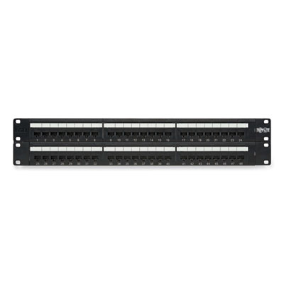 Tripp Lite 48-Port CAT6 Patch Panel Rackmount, Black, Ships in 7-10 Business Days (N252048)