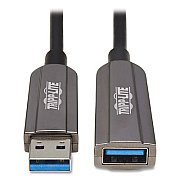 Tripp Lite USB-A Fiber Active Optical Cable Extension Repeater, 49 ft, Black, Ships in 7-10 Business Days (U330F15MG1)