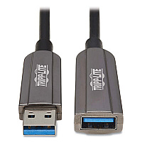 Tripp Lite USB-A Fiber Active Optical Cable Extension Repeater, 49 ft, Black, Ships in 7-10 Business Days (U330F15MG1)