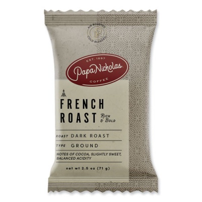 PapaNicholas Coffee Premium Coffee, French Roast, 18/Carton (25183)