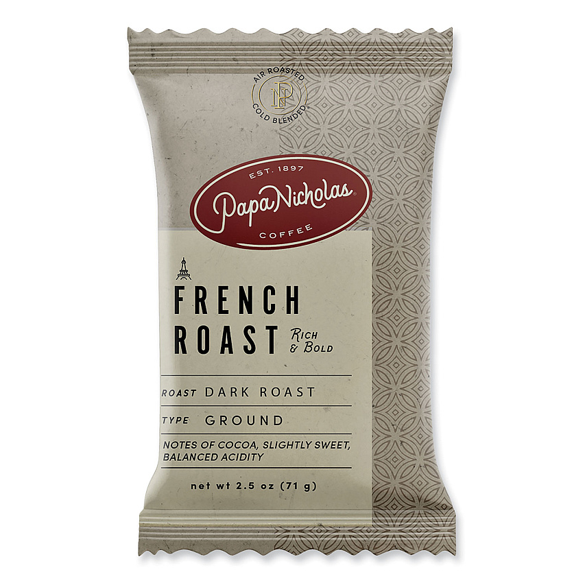PapaNicholas Coffee Premium Coffee, French Roast, 18/Carton (PCO25183)