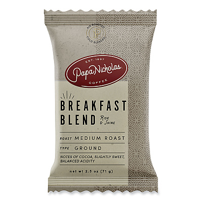 PapaNicholas Coffee Premium Coffee, Breakfast Blend, 18/Carton (PCO25184)
