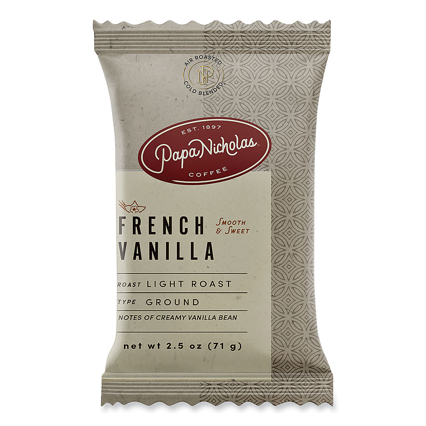 PapaNicholas Coffee Premium Coffee, French Vanilla, 18/Carton (PCO25188)