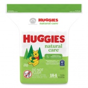 Huggies Natural Care Sensitive Baby Wipes, 1-Ply, 3.88 x 6.6, Unscented, White, 184/Pack, 3 Packs/Carton (31816)