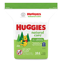 Huggies Natural Care Sensitive Baby Wipes, 1-Ply, 3.88 x 6.6, Unscented, White, 184/Pack, 3 Packs/Carton (KCC31816)
