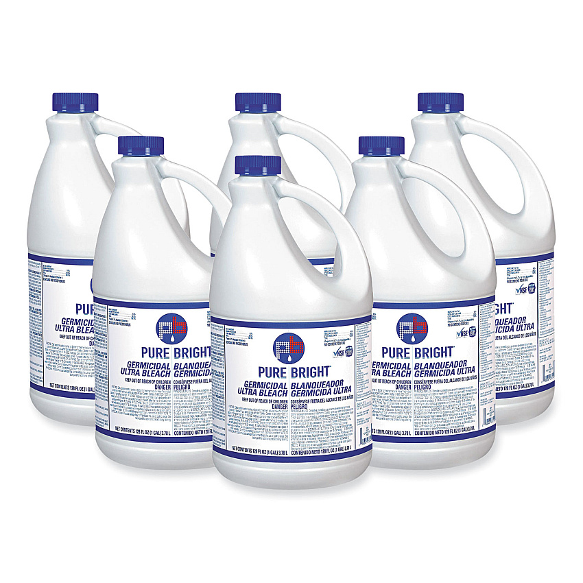 Pure Bright Liquid Germicidal Bleach, 1 gal Bottle, 6/Carton (KIKBLEACH6)