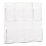 Safco Reveal Clear Literature Displays, 8 Compartments, 20.5w x 2d x 20.5h, Clear (5608CL)