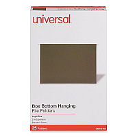 Universal Box Bottom Hanging File Folders, 2" Capacity, Legal Size, 1/5-Cut Tabs, Standard Green, 25/Box (UNV14152)