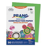 Prang SunWorks Construction Paper, 50 lb Text Weight, 9 x 12, Bright Green, 50/Pack (PAC9603)