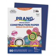 Prang SunWorks Construction Paper, 50 lb Text Weight, 9 x 12, Bright Blue, 50/Pack (7503)