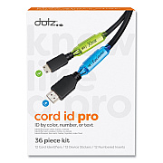 Dotz Cord ID PRO, (12) Cable Identifiers, (12) Device Stickers, (12) Customizable Inserts (LEE21209)