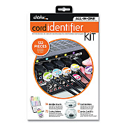 Dotz Cord ID Kit, (12) Regular and (12) Jumbo-Sized Cord Identifiers, (72) Color-Coded Stickers, (36) Identifier Inserts (LEE21205)