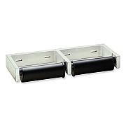 Bobrick ClassicSeries Toilet Tissue Dispenser for Two Rolls, Controlled Delivery, 12.5 x 4 86 x 1.5, Black/Aluminum (BOB274)