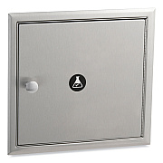 Bobrick Recessed Specimen Pass-Thru Cabinet, 12.75w x 6d x 12.06h, Stainless Steel/Black (505)