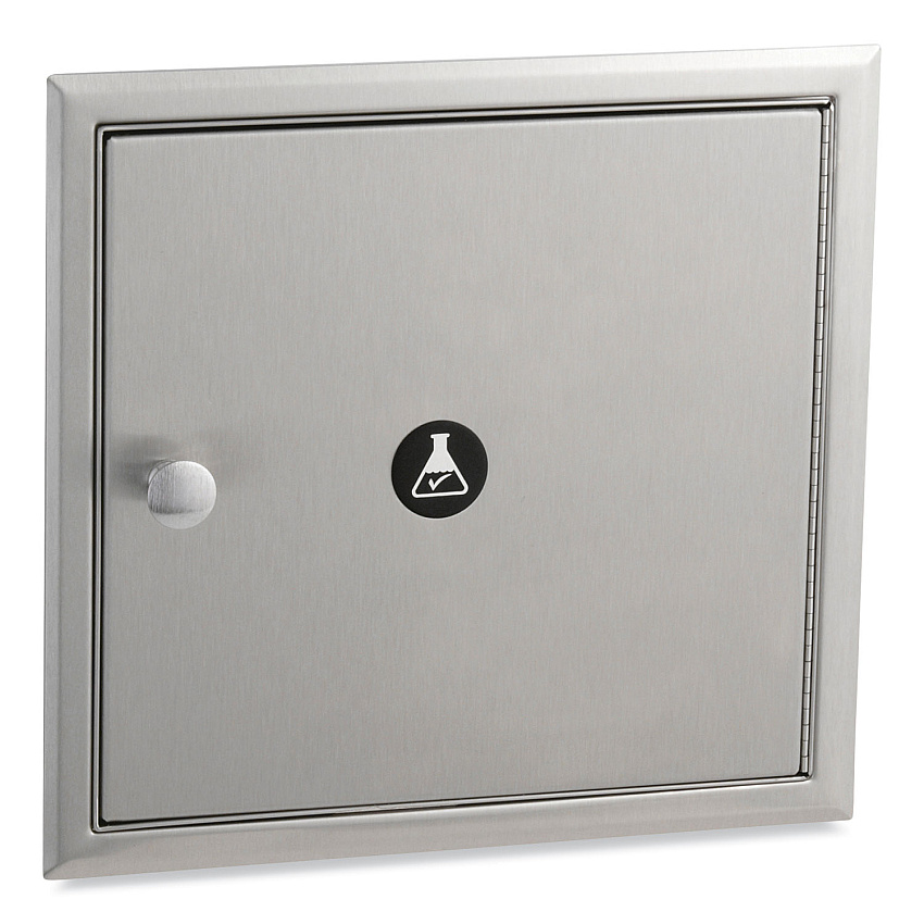 Bobrick Recessed Specimen Pass-Thru Cabinet, 12.75w x 6d x 12.06h, Stainless Steel/Black (505)