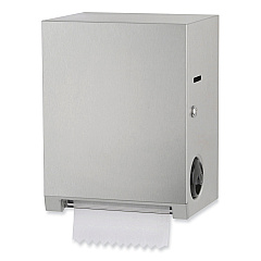 Bobrick Surface-Mounted Roll Paper Towel Dispenser, 11.69 x 8.94 x 15, Satin Stainless Steel/Black (BOB2860)