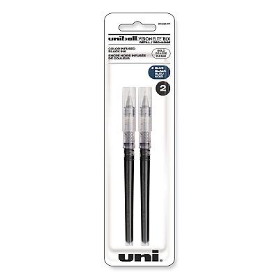 uniball Refill for Vision Elite Roller Ball Pens, Bold Conical Tip, Assorted Ink Colors, 2/Pack (UBC61234PP)