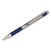 AbilityOne 7520017024609, SKILCRAFT Zebra Stainless-Steel Gel Pen, Retractable, Medium 0.7 mm, Blue Ink, Silver/Blue Barrel, 2/Pack (NSN7027809)