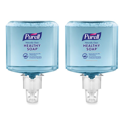 PURELL CLEAN RELEASE Technology HEALTHY SOAP Naturally Clean Foam Refill, For ES6 Dispensers, Fragrance-Free, 1,200 mL, 2/Carton (GOJ647002CT)