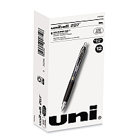 uniball 207 Signo Gel Ultra Micro Gel Pen, Retractable, Extra-Fine 0.38 mm, Black Ink, Clear/Black Barrel (UBC1790922)