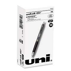 uniball 207 Signo Gel Ultra Micro Gel Pen, Retractable, Extra-Fine 0.38 mm, Black Ink, Clear/Black Barrel (UBC1790922)