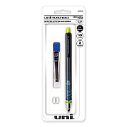 uniball KuruToga Mechanical Pencil with Tube of Diamond Lead, 0.7 mm, HB (#2), Black Lead, Black/Green Barrel (UBC1858549)