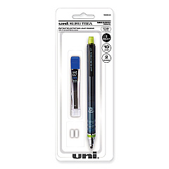 uniball KuruToga Mechanical Pencil with Tube of Diamond Lead, 0.7 mm, HB (#2), Black Lead, Black/Green Barrel (UBC1858549)
