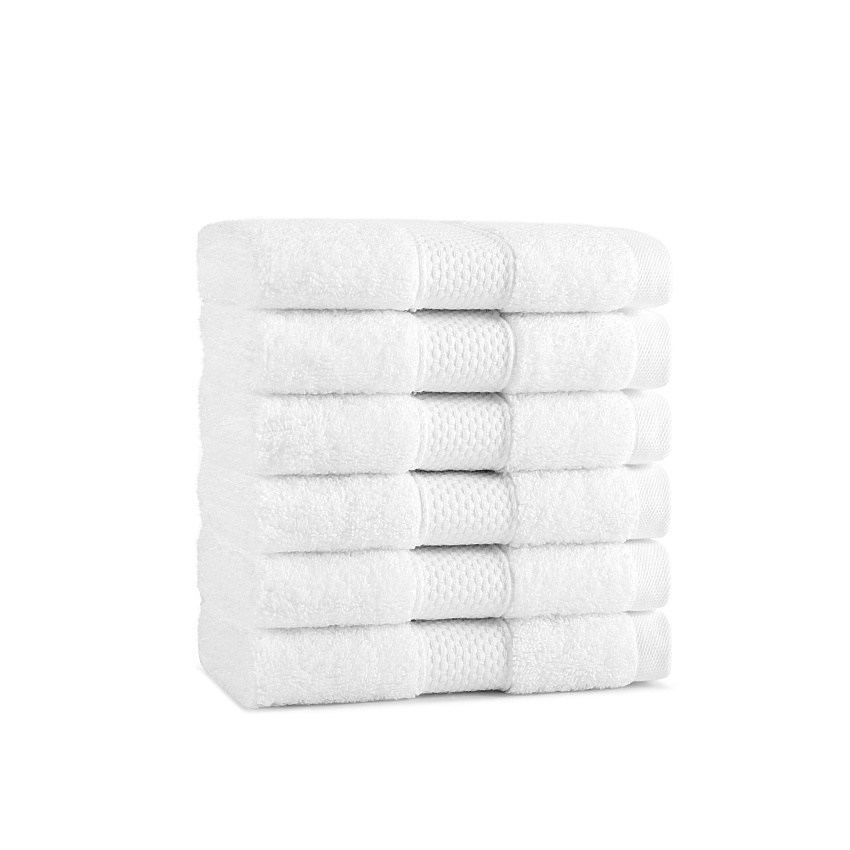Aston & Arden Egyptian Cotton Washcloth 13x13 White, Pack Of 6 (P-EGYP-1313-WH)