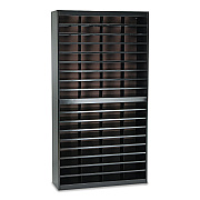 Safco Steel/Fiberboard E-Z Stor Sorter, 72 Compartments, 37.5 x 12.75 x 71, Black (SAF9241BLR)