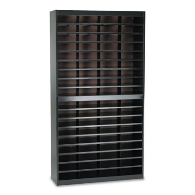 Safco Steel/Fiberboard E-Z Stor Sorter, 72 Compartments, 37.5 x 12.75 x 71, Black (9241BLR)