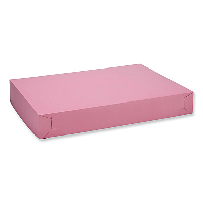 SCT White Two-Piece Non-Window Bakery Boxes, 28 x 20 x 4, Pink, Paper, 50/Carton (SCH0899)