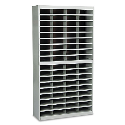 Safco Steel/Fiberboard E-Z Stor Sorter, 72 Compartments, 37.5 x 12.75 x 71, Gray (SAF9241GRR)