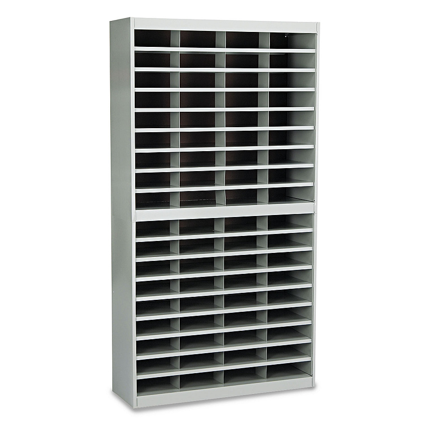 Safco Steel/Fiberboard E-Z Stor Sorter, 72 Compartments, 37.5 x 12.75 x 71, Gray (SAF9241GRR)