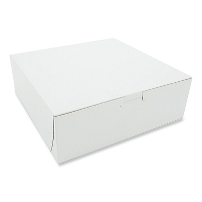 SCT White One-Piece Non-Window Bakery Boxes, 9 x 9 x 3, White, Paper, 250/Carton (SCH0957)