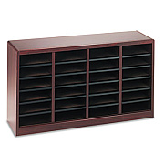 Safco Wood/Fiberboard E-Z Stor Sorter, 24 Compartments, 40 x 11.75 x 23, Mahogany (SAF9311MH)