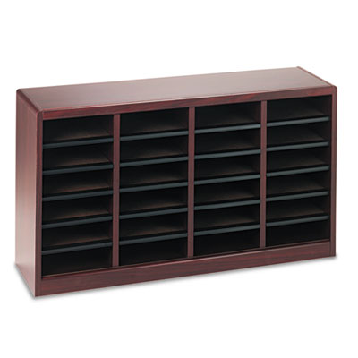 Safco Wood/Fiberboard E-Z Stor Sorter, 24 Compartments, 40 x 11.75 x 23, Mahogany (SAF9311MH)