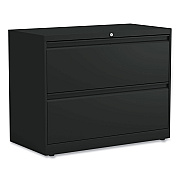 Alera Lateral File, 2 Legal/Letter-Size File Drawers, Black, 36" x 18.63" x 28" (ALEHLF3629BL)