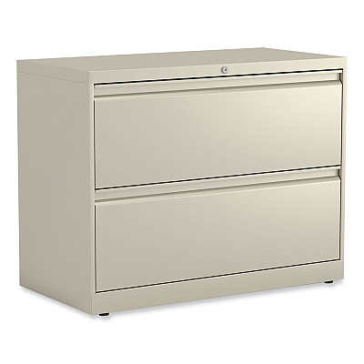 Alera Lateral File, 2 Legal/Letter-Size File Drawers, Putty, 36" x 18.63" x 28" (ALEHLF3629PY)